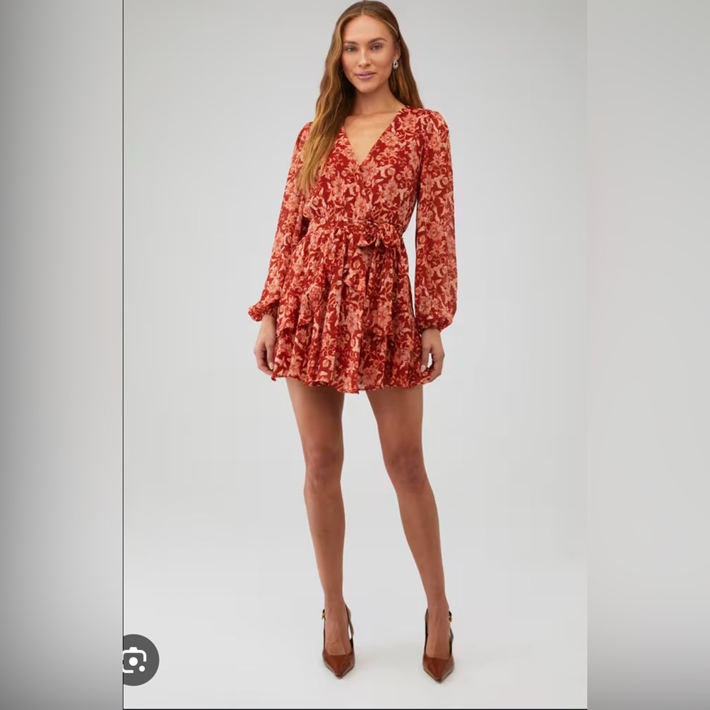 Floral Red Dress